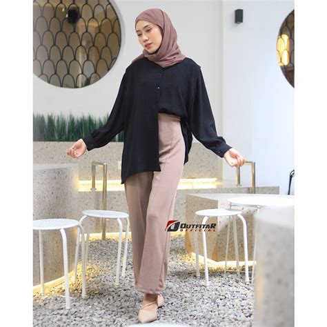 Jual Celana Kulot Wanita Basic Hw Irene Cullotes Scuba Wide Leg Kulot