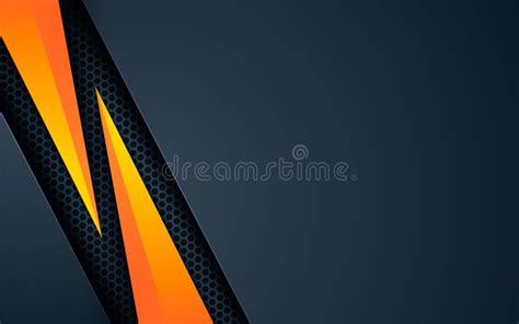 Dark Abstract Background With Yellow Shape Black Hexagon Texture