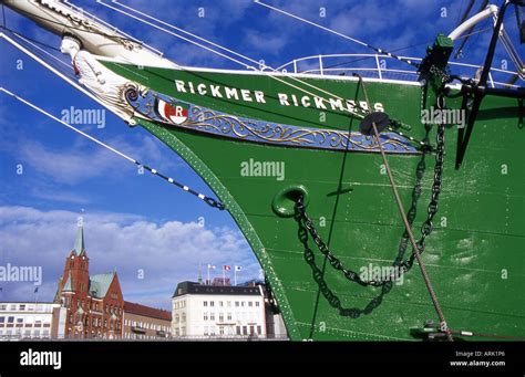 The Bow Of The Museum Sailing Ship Rickmer Rickmers With Figurehead In