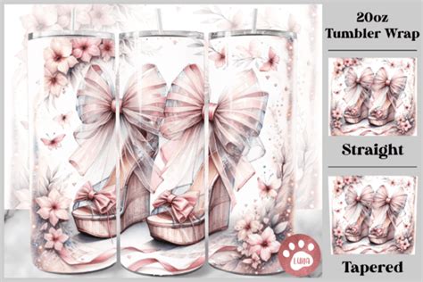 Wedges Bow Coquette Tumbler Wrap Graphic By Luna Art Design Creative