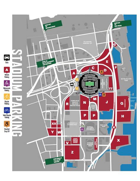 Jacksonville stadium map - Everbank stadium map (Florida - USA)