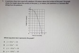 3 A Swimmer Dives Into A Pool Off A Platform 10 Meters Above The
