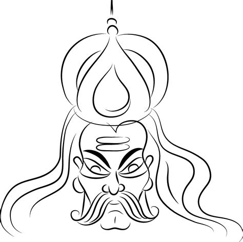 Line art sketch of Ravana for Dussehra concept. 25326283 Vector Art at Vecteezy