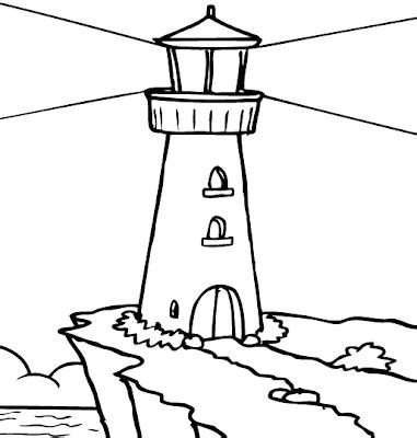 Colorir Divertido Farol Para Colorir Desenhos Sobre O Mar Para