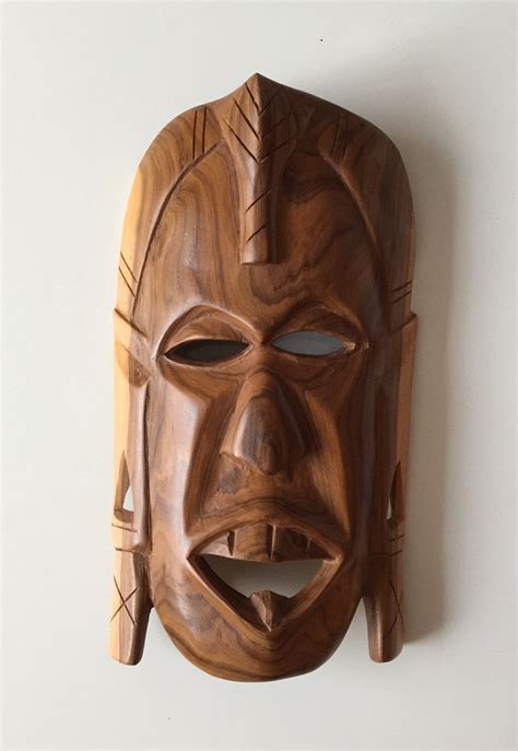 Traditional African Mask Wood Carved Wooden Mask Wooden Etsy