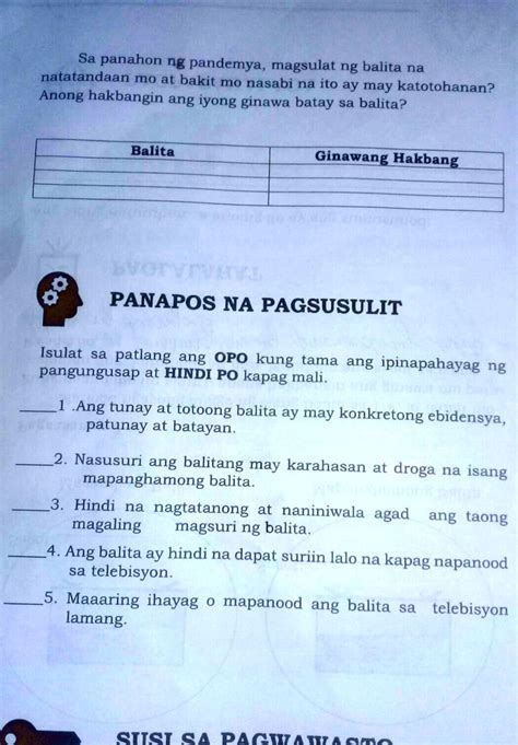 SOLVED Pasagot Po Niyan Yun Po Matinong Sagot Sa Panahon Ng Pandemya