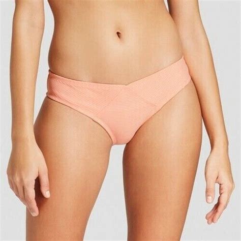 Cool Melon Ribbed Bikini Swim Hipster Bottom Mossimo Medium Nwt Ebay