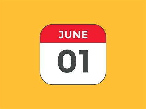 june 1 calendar reminder. 1st june daily calendar icon template ...