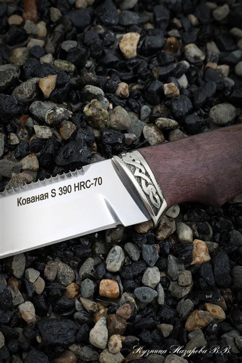 Нож Рыбак S390 мельхиор стабилизированная карельская береза (фиолетовая ...