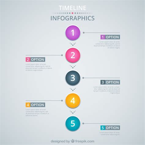 Free Vector Timeline Infographic With Colorful Circles