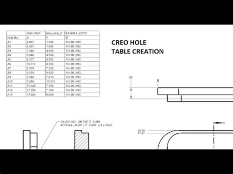 Creo Hole Table Design Youtube