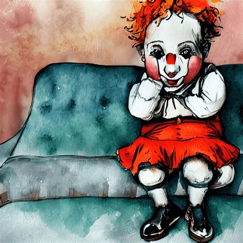 Sad Clown Watercolor Painting · Creative Fabrica