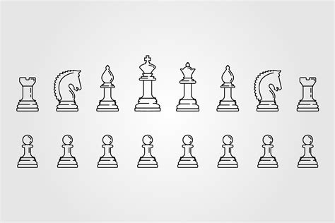 Set of Chess Pieces Line Art Logo Vector Graphic by uzumakyfaradita ...