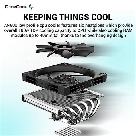 Snapklik DeepCool AN600 Low Profile CPU Cooler High Performance 6