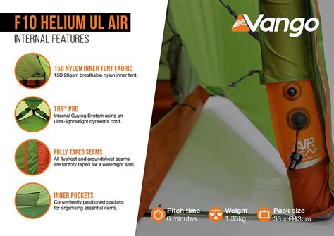 Vango F10 Helium UL Air 1 35kg 1 Person Tent