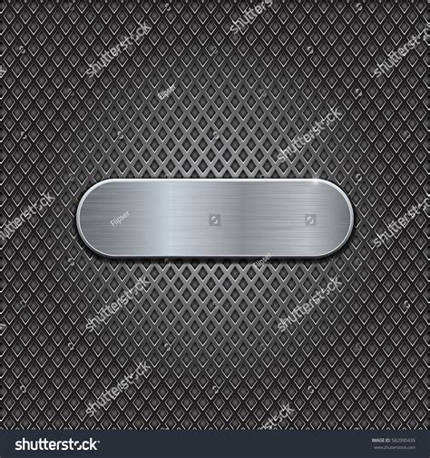 Metal Brushed Oval Plate On Perforated Stock Vector Royalty Free