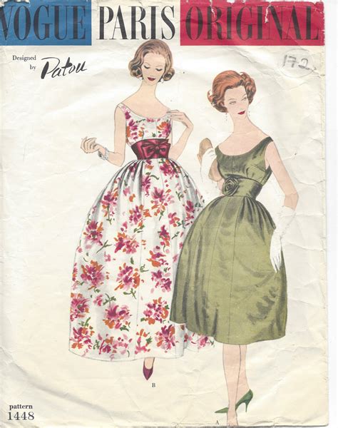 S Vintage Vogue Sewing Pattern Dress B By Patou The