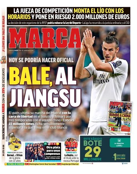 La Portada Del Diario Marca 27 07 2019