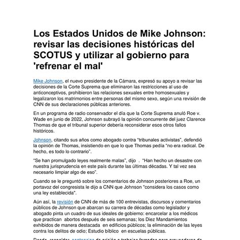 Los Estados Unidos De Mike Johnson Pdf Docdroid