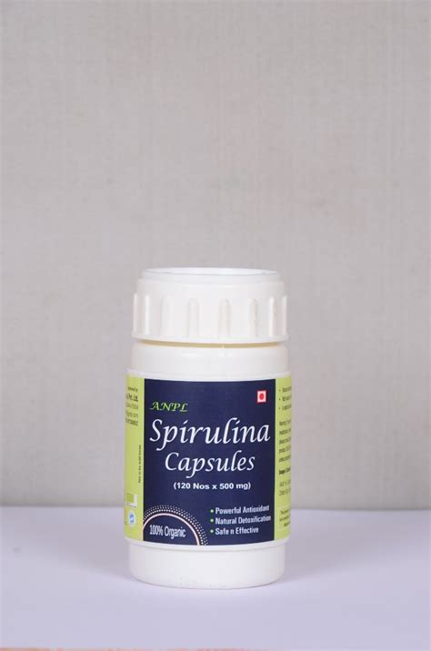 Green ANPL Organic Spirulina Capsule Capacity 120 Packaging Size