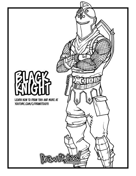 How to Draw the BLACK KNIGHT (Fortnite: Battle Royale) Drawing Tutorial ...