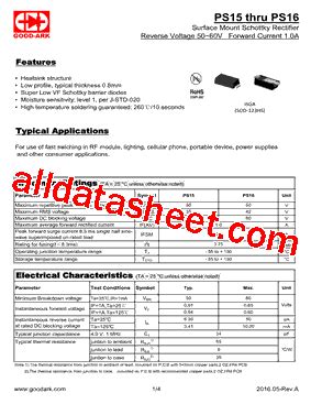 PS15 Datasheet PDF GOOD ARK Electronics