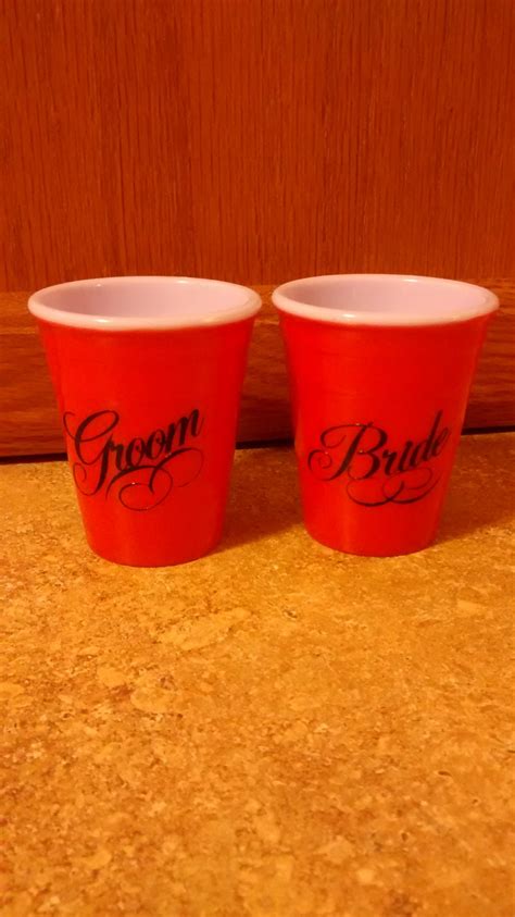 Red Solo Cup Shot Glasses Bride And Groom By Southernsistersbyjen