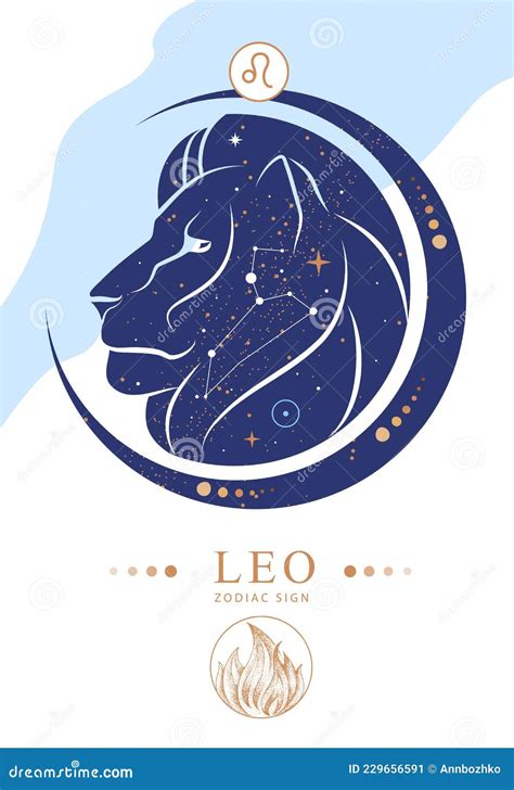 Modern Magic Witchcraft Card With Astrology Leo Zodiac Sign Zodiac