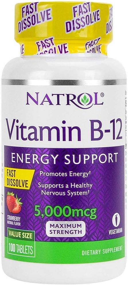 Natrol Fast Dissolving Vitamin B12 5000 Mcg 100 Tabs