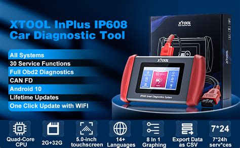 XTOOL Car Diagnostic Tool InPlus IP608 All Systems Scan Tool With 30