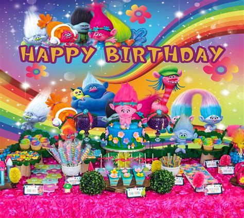 Buy Trolls Backdrop | Cartoon Trolls Poppy Animation Movies | for Girl | Birthday Party | Banner ...