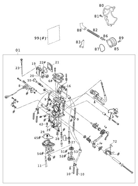 Carburetor Part 520EXC 520SX exc520 2000 2002用のキャブレター炭水化物再建キット