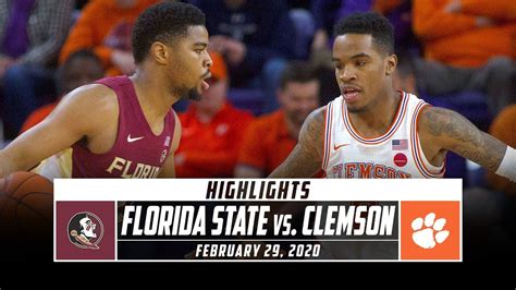 No 6 Florida State Vs Clemson Basketball Highlights 2019 20