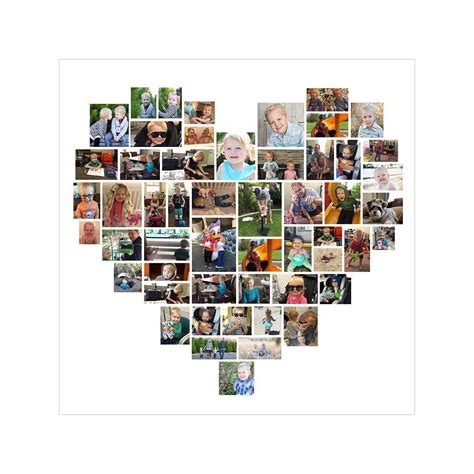 20 X 20 Custom Heart Photo Collage Etsy Heart Photo Collage Heart