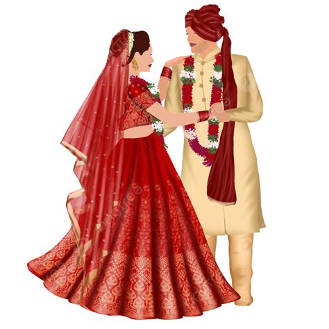 Indian Punjabi Sikh Wedding Rituals Bride And Groom Couple Illustration