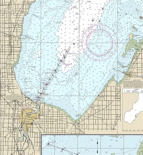 Nautical Charts Of Saginaw Bay Port Austin And Caseville Etsy