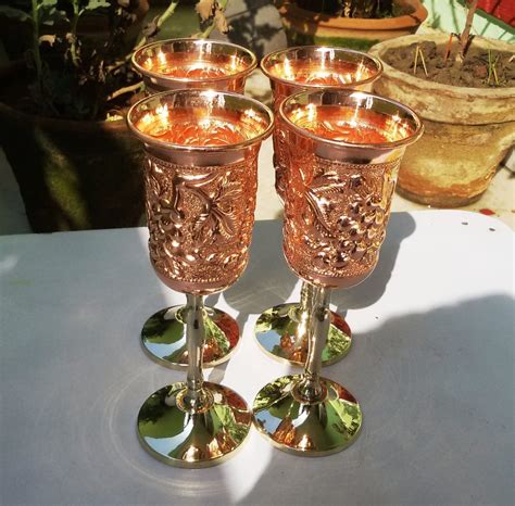 Amazon Indian Gifts Store Handmade Pure Copper Wine Goblet Size