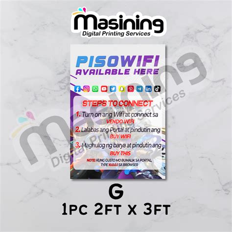 Piso Wifi Pisonet Tarpaulin 3ft X 2ft Shopee Philippines