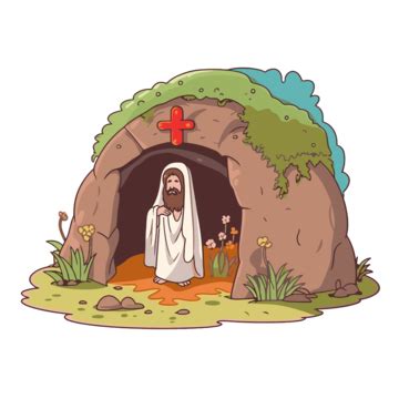 Jesus Tomb Vector, Sticker Clipart Jesus Is Being Seen Inside An Open ...