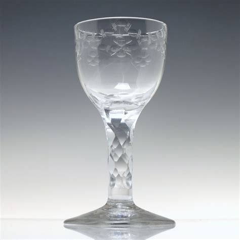 18th Century Facet Cut Wine Glass C1780 Dm Drinking Glasses Exhibit Antiques