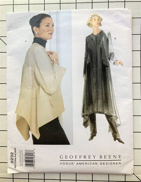 Vogue 2232 Sewing Pattern Geoffrey Beene American Designer Etsy