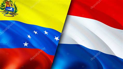 Banderas de Venezuela y Holanda Diseño de banderas 3D Waving