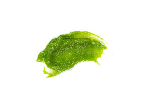 Wasabi Smear Isolated Green Sushi Paste Wasabi Paste Smear On White