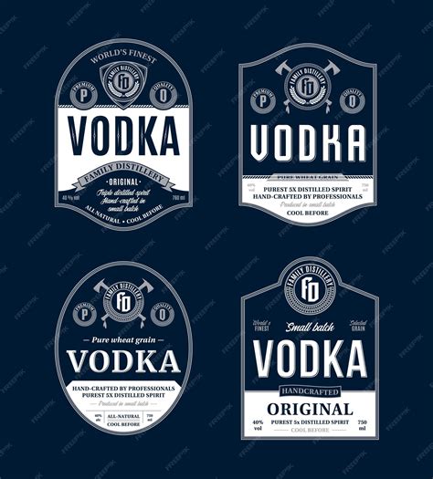 premium vector vector vodka labels
