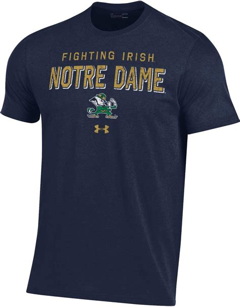 Under Armour Notre Dame Fighting Irish Navy Performance Cotton T Shirt