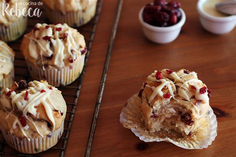 La cocina de Rebeca Muffins de arándanos secos y chocolate blanco