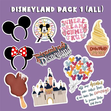 Disneyland Sticker Pack Etsy