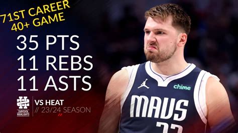 Luka Doncic Pts Rebs Asts Vs Heat Season Youtube