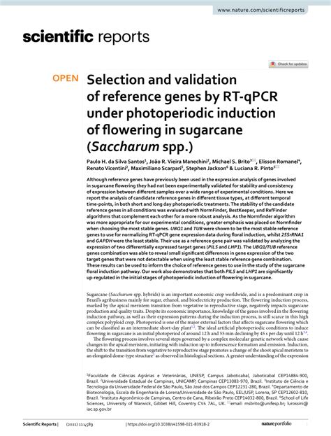 PDF Selection And Validation Of Reference Genes By RT QPCR Under