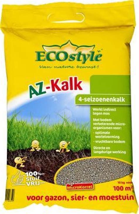 EcoStyle AZ Kalk 10 Kg Voor 135 M2 Kalkkorrels Gazon Border